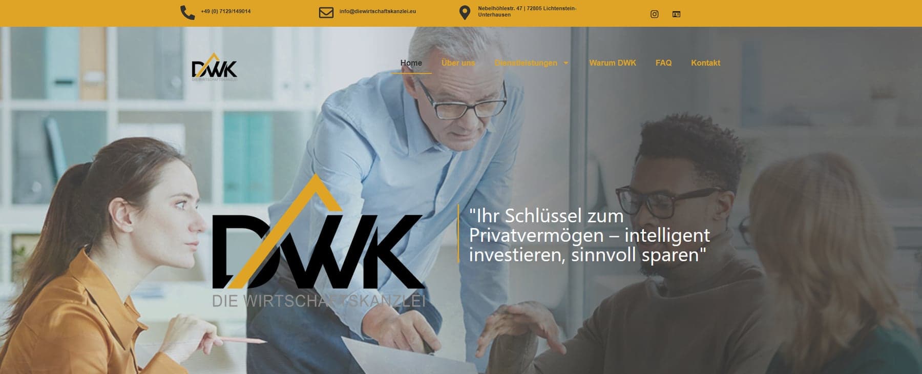 Website-Design für Die Wirtschaftskanzlei, gestaltet von JH Media Group
